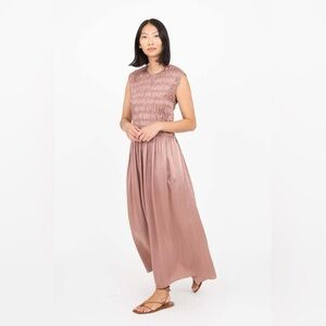 M. Patmos Aliya SILK smocked dress Red Earth
